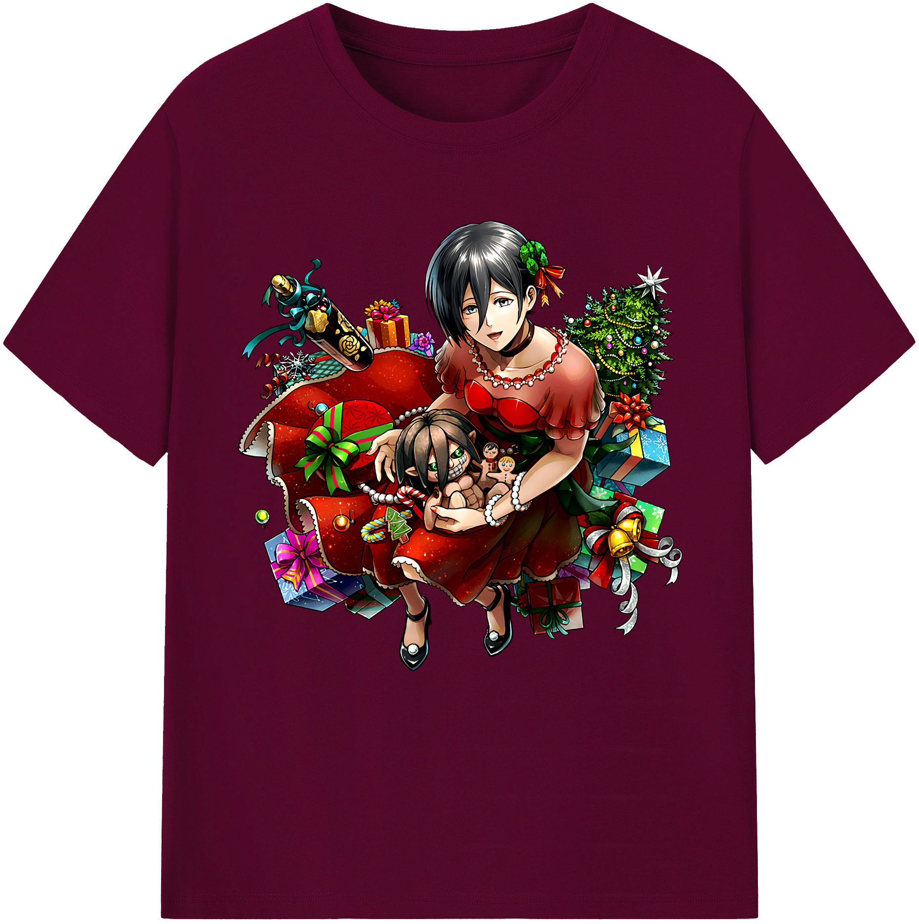 （画像用） 進撃の巨人 ミカサ·アッカーマン Attack on Titan Mikasa Ackerman レディースカジュアルプリントTシャツ（綿100％）